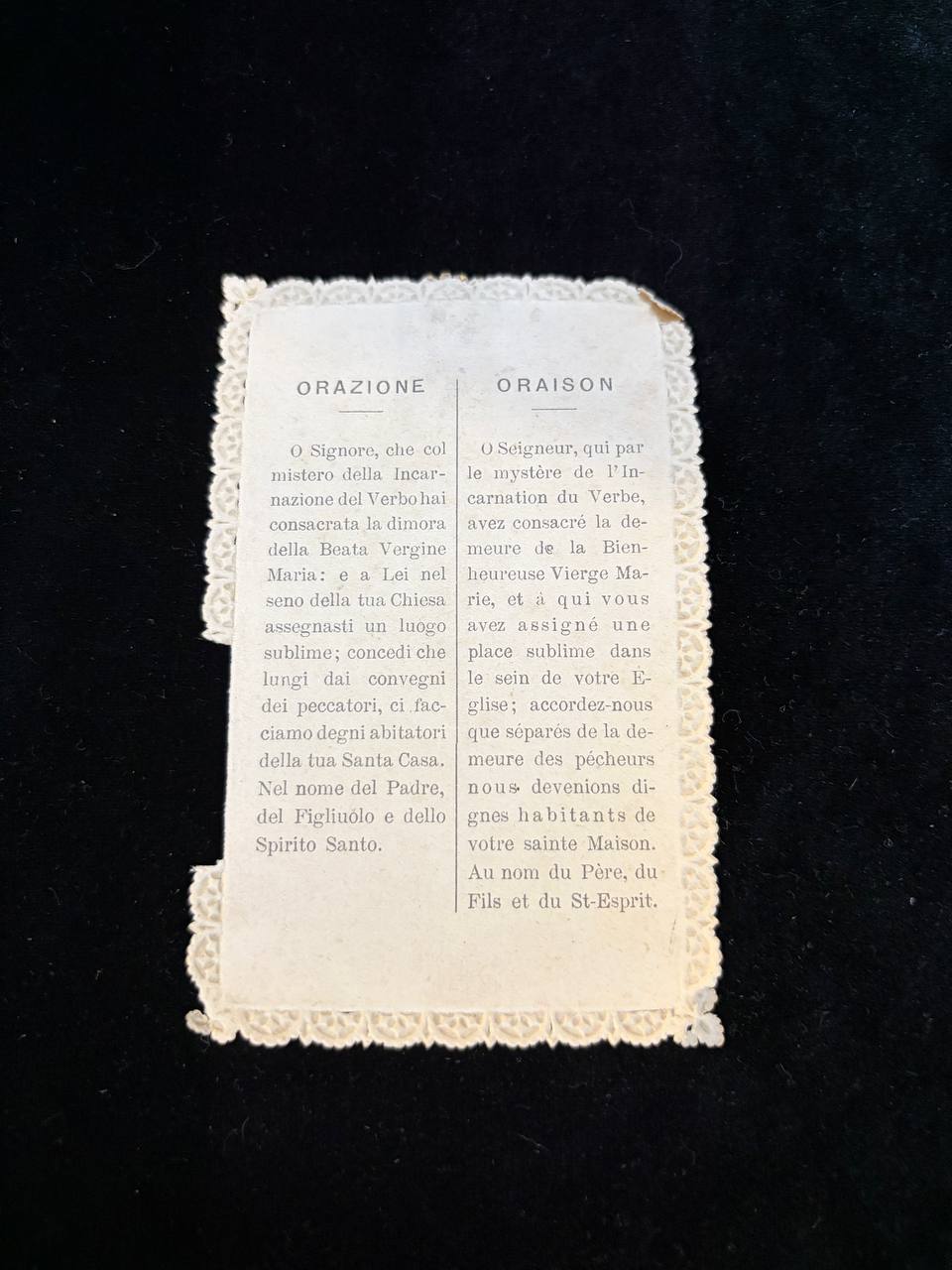 Antique Relic of the Black Veil of Our Lady of Loreto | Original Sealed Textile Relic | Santa Casa di Loreto