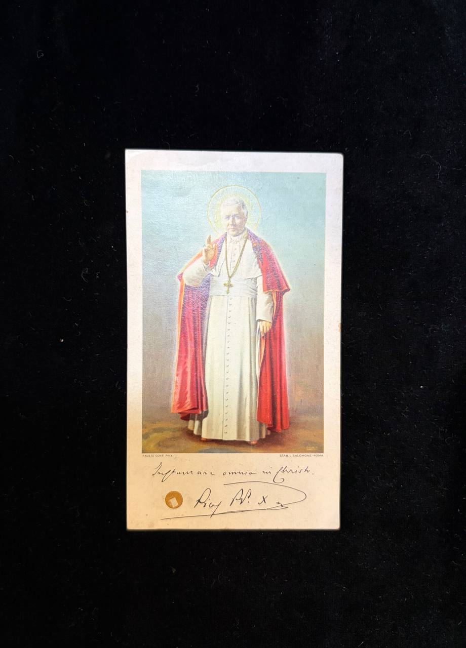 Rare 1954 Saint Pius X Devotional Card | Pre-Canonization Catholic Prayer Card | Original Ecclesiastical Seal