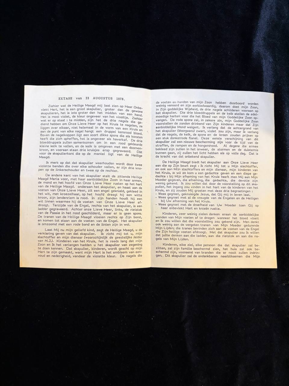 Antique Purple Scapular Devotional Booklet | Scapular of Benediction & Protection | Marie-Julie Jahenny