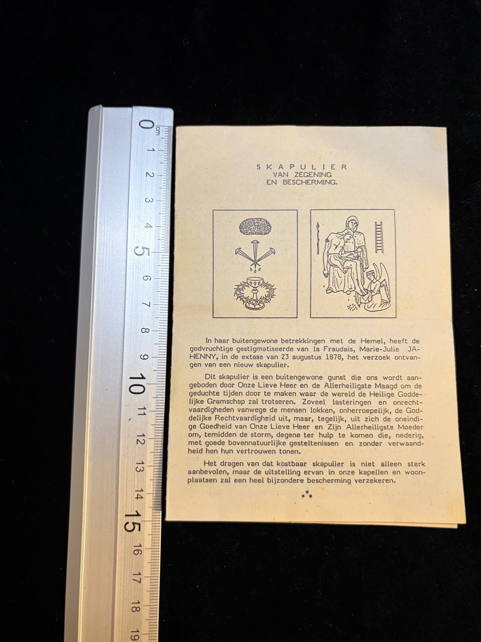 Antique Purple Scapular Devotional Booklet | Scapular of Benediction & Protection | Marie-Julie Jahenny
