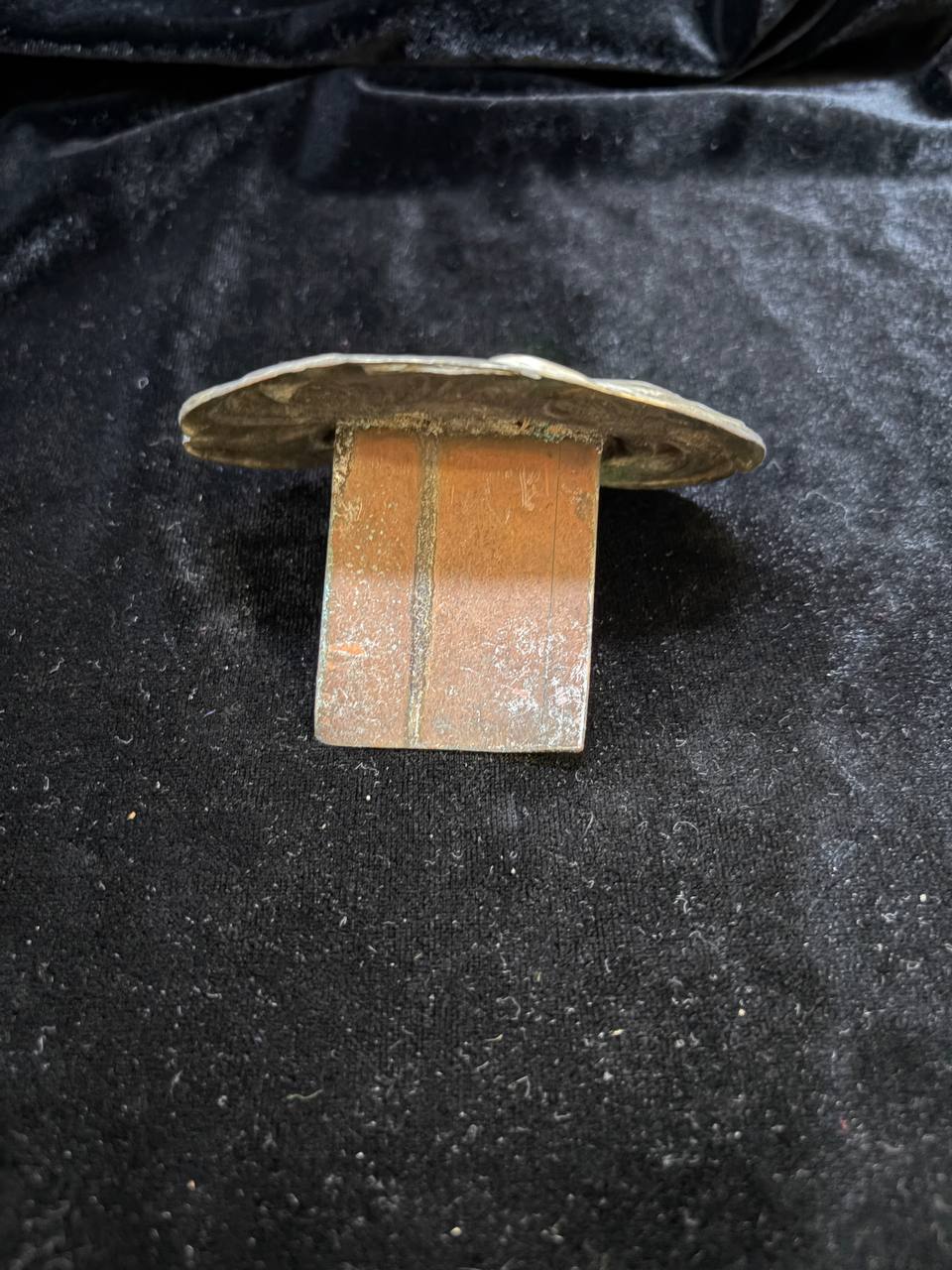 Vintage Ornate Floral Belt Buckle, Oval Embossed Brass-Coloured Decorative Buckle, Antique Style – photo 2