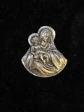 Antique Madonna and Child Devotional Medal, Catholic Marian Relief, Vintage Religious Medal