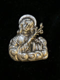 Antique Saint Anthony of Padua Devotional Medal | Franciscan Saint with Lily | Catholic Relief