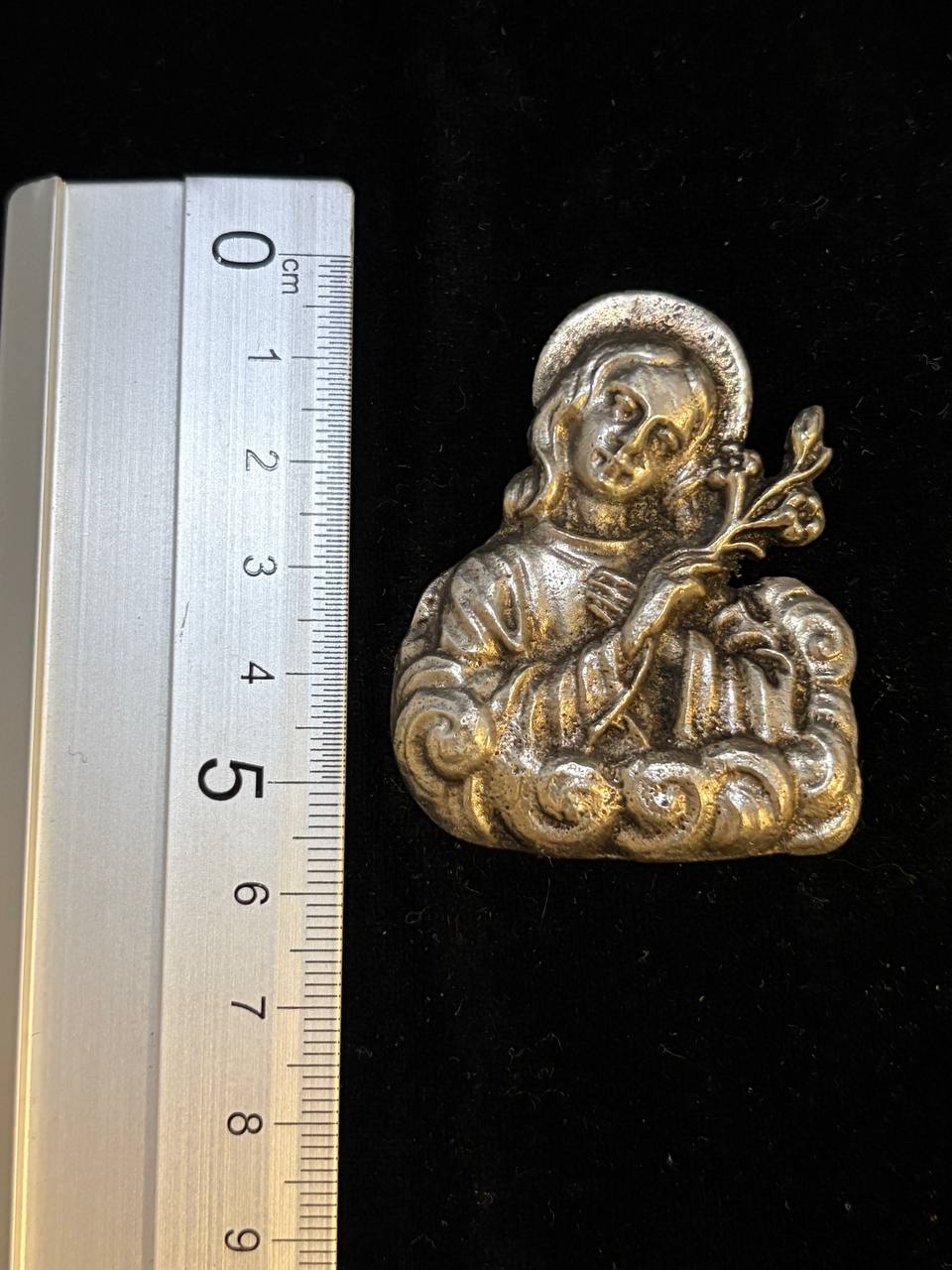 Antique Saint Anthony of Padua Devotional Medal | Franciscan Saint with Lily | Catholic Relief
