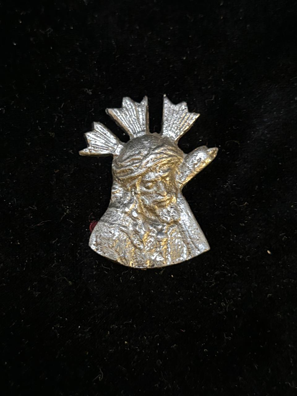 Vintage Jesus Christ Devotional Medal, Silver-Tone Relief Plaque, Catholic Religious Pendant