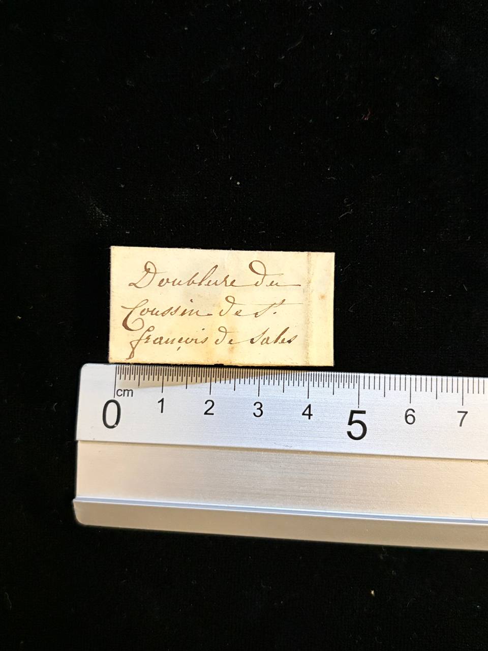 Rare Relic of Saint Francis de Sales | Fragment of His Chasuble Lining | Antique Handwritten Relic Label