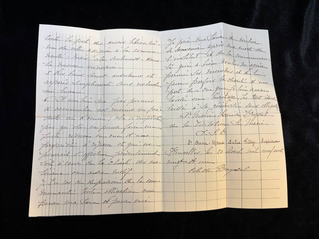 Antique Belgian Convent Manuscript / Religious Manuscript / Nun's Handwritten Document