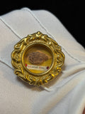 Saint Lazarus of Bethany relic in an ornate gilt theca, label S. Lazari Ep., on a white glove