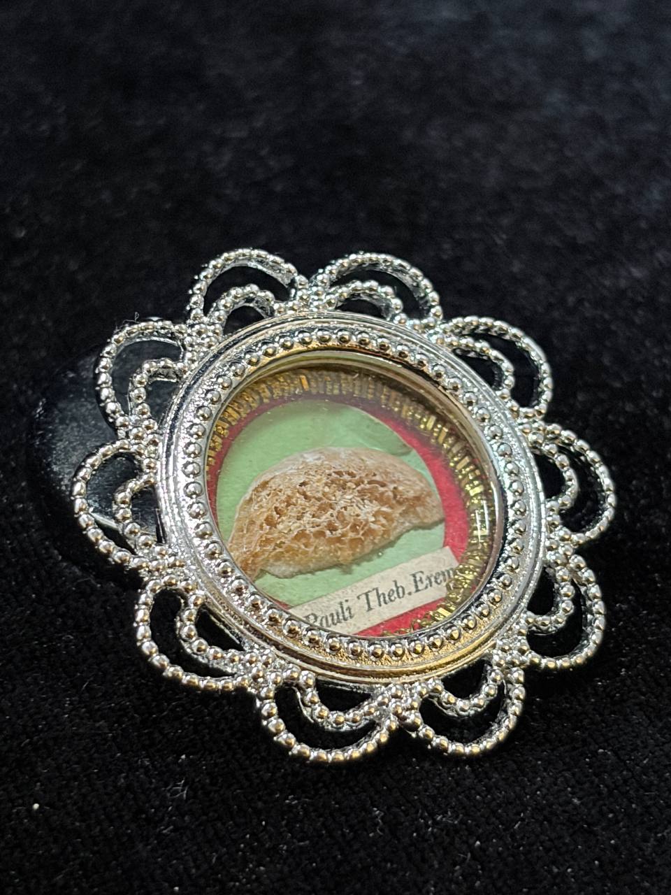Silver filigree theca with relic of Saint Paul the First Hermit