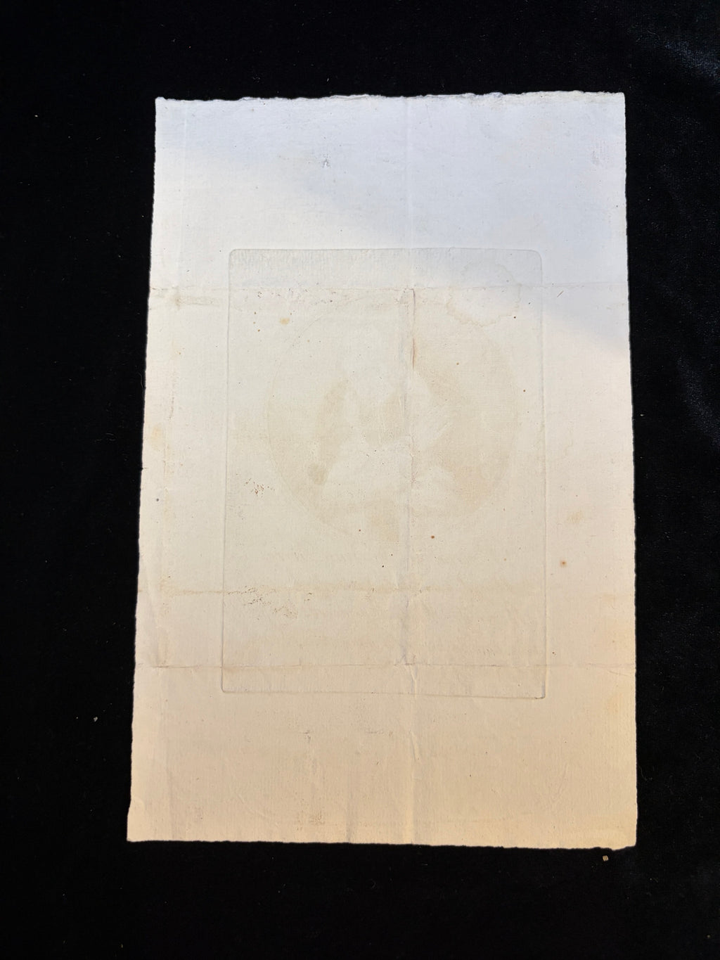 Reverse of the 1804 Poujol etching showing the plate mark, old folds and light foxing