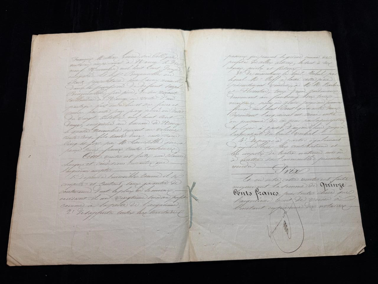 Royal French Notarial Document Louis-Philippe I – Nancy – 19th Century