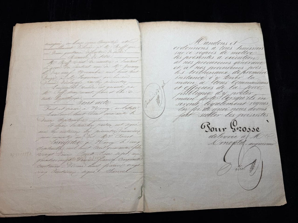 Royal French Notarial Document Louis-Philippe I – Nancy – 19th Century