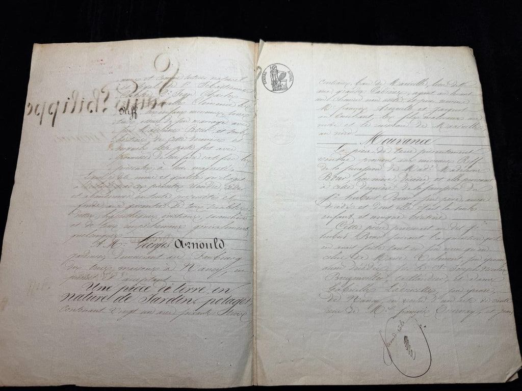 Royal French Notarial Document Louis-Philippe I – Nancy – 19th Century