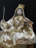 19th Century Style Madonna Child Devotional Figure Crowned Catholic Statue