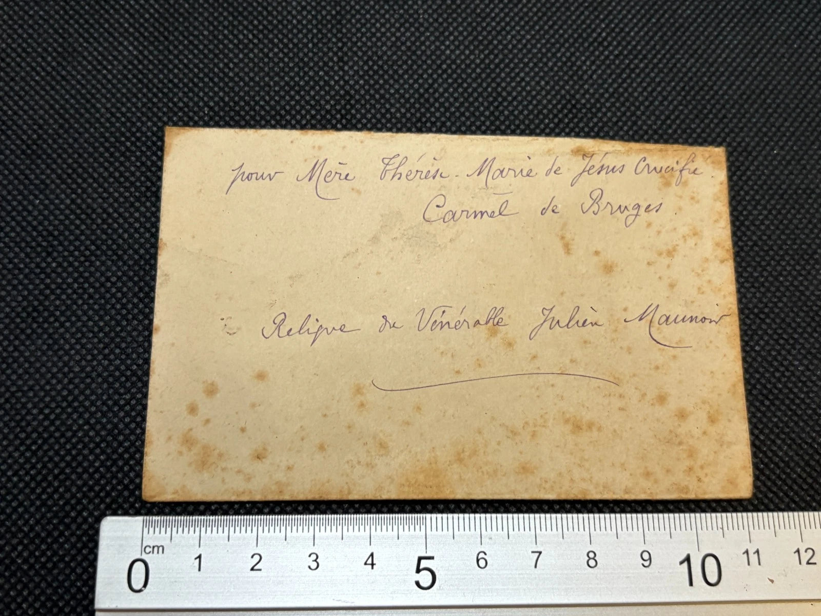 Antique Catholic Relic Envelope Venerable Julien Maunoir Empty Relic Packet