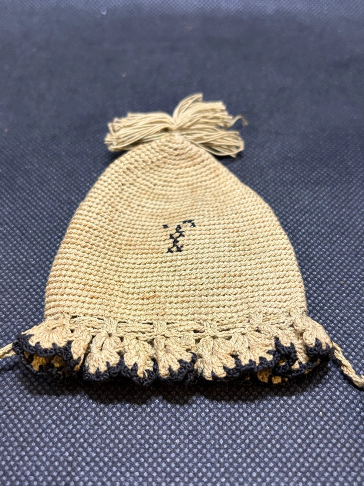 Antique Catholic Crocheted Liturgical Purse Monogram T Religious Textile