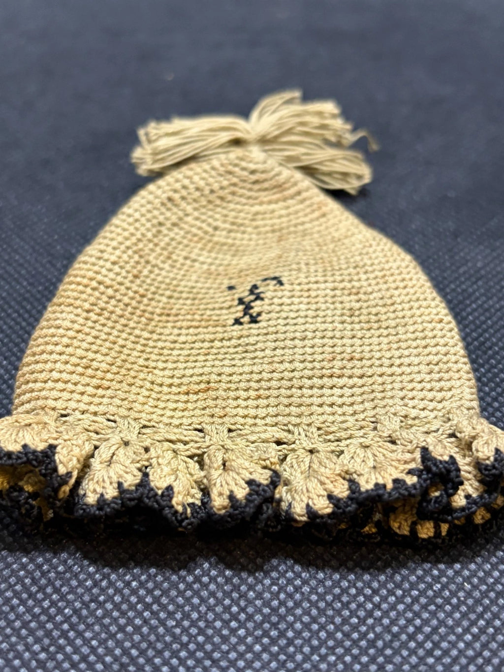 Antique Catholic Crocheted Liturgical Purse Monogram T Religious Textile