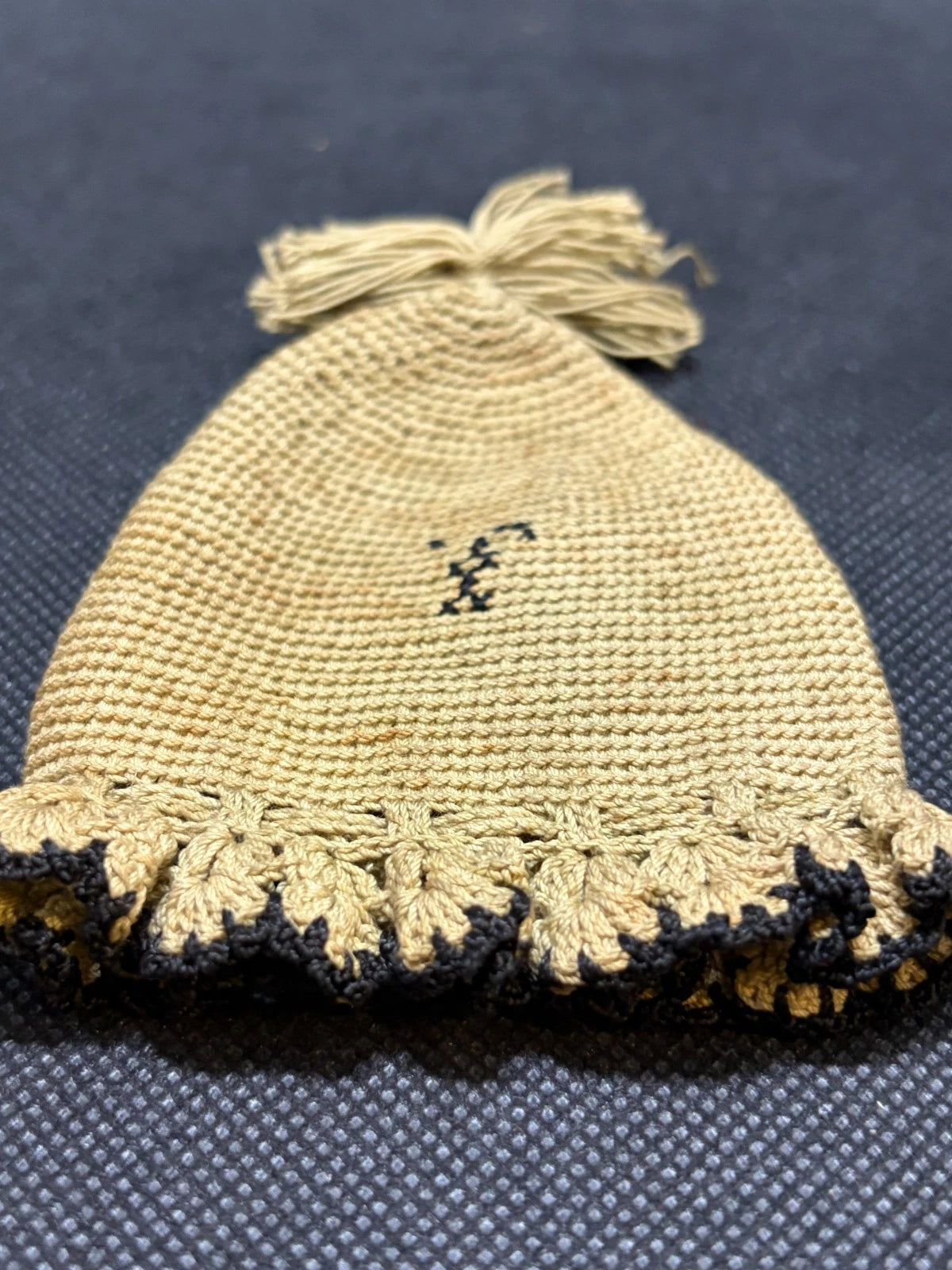 Antique Catholic Crocheted Liturgical Purse Monogram T Religious Textile