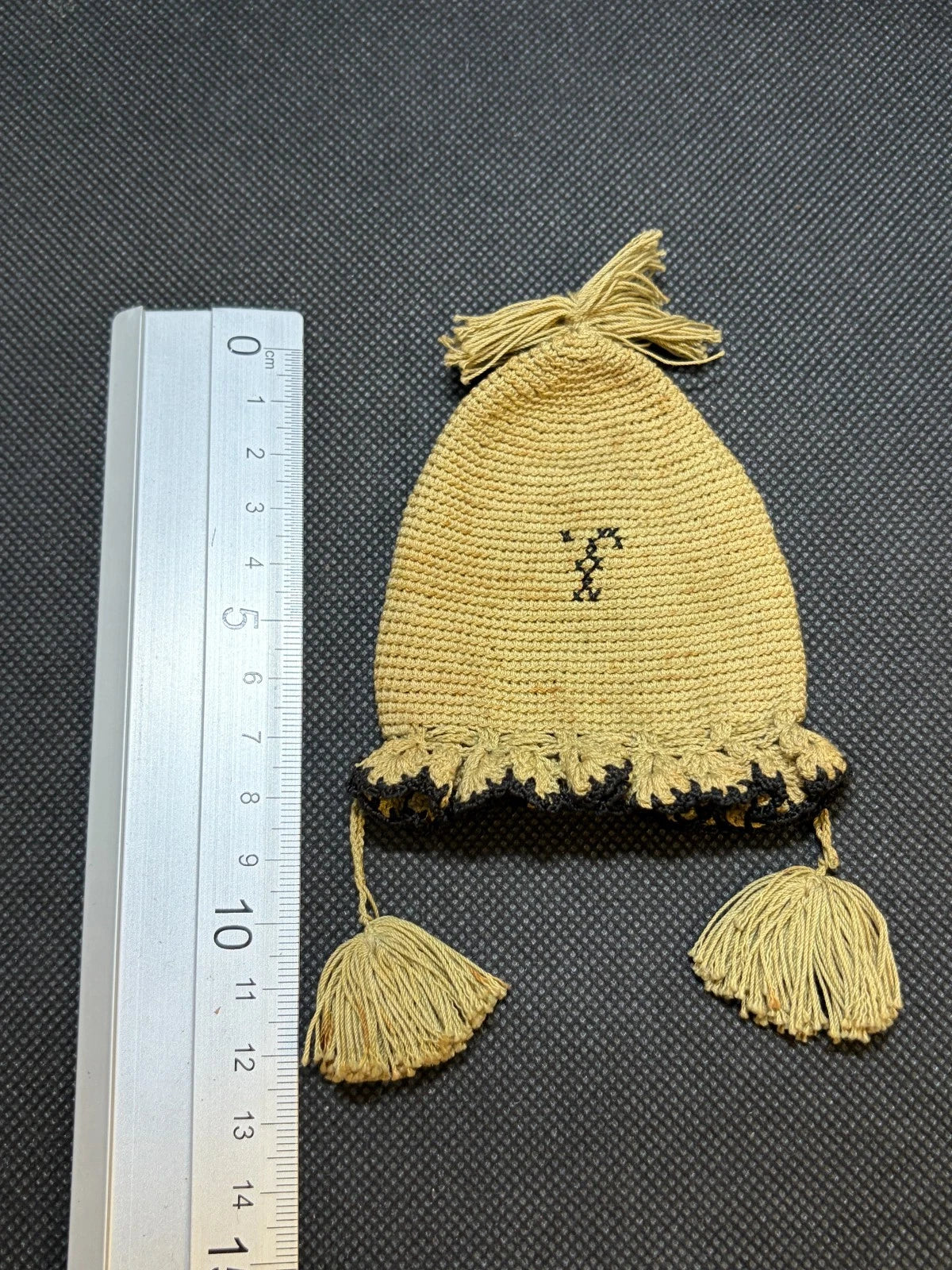 Antique Catholic Crocheted Liturgical Purse Monogram T Religious Textile