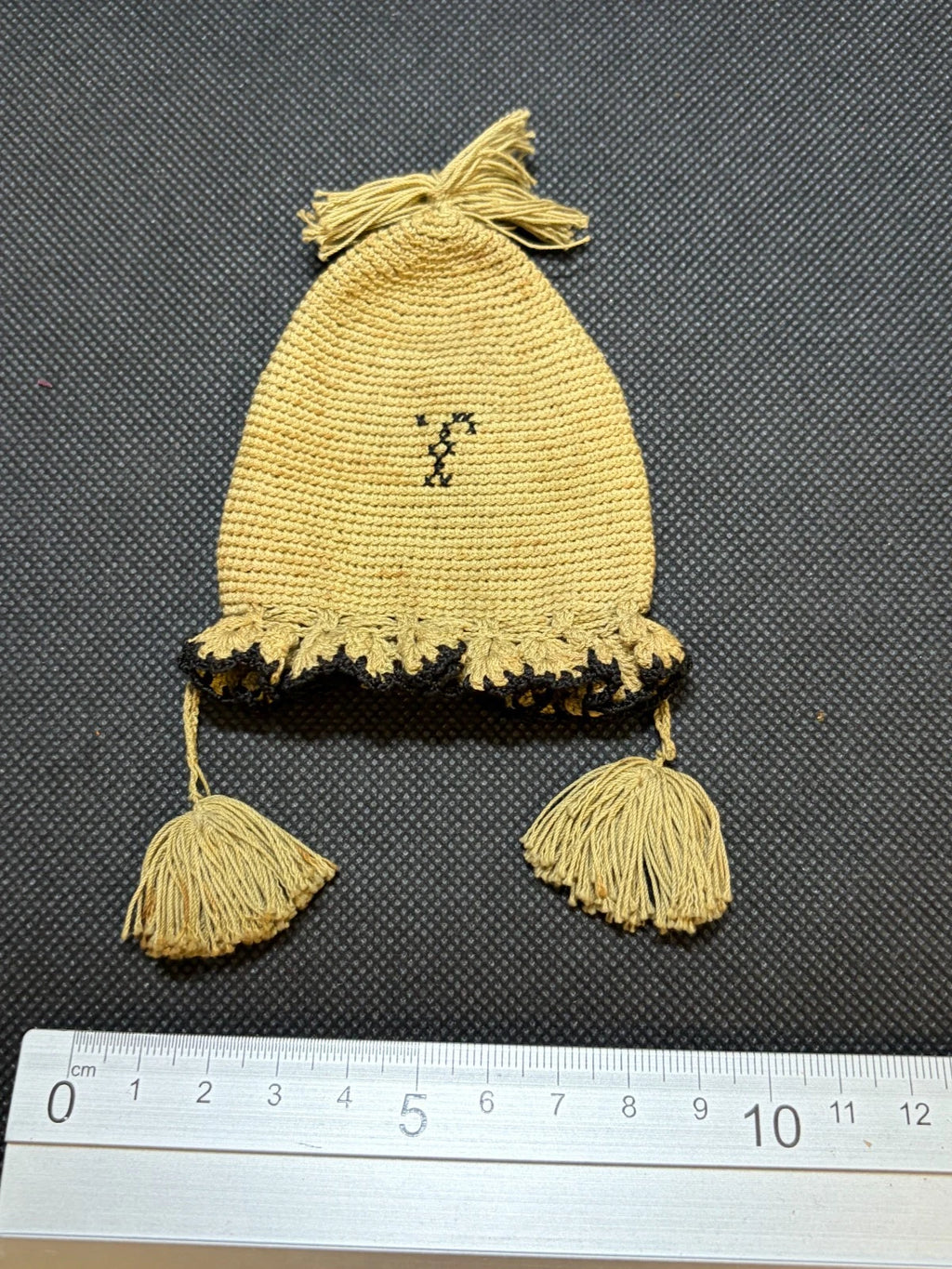 Antique Catholic Crocheted Liturgical Purse Monogram T Religious Textile